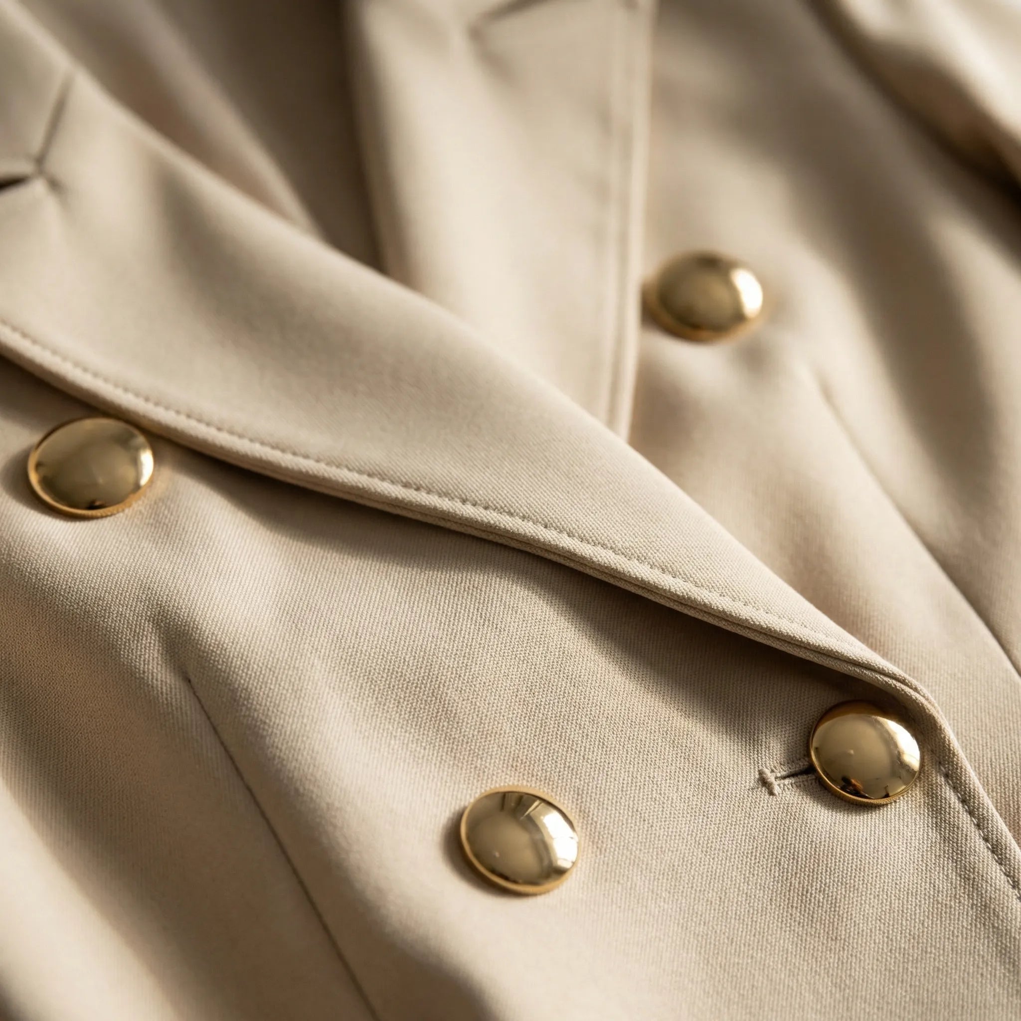 Women's Blazer Mini Dress - Double-Breasted Gold-Tone Buttons