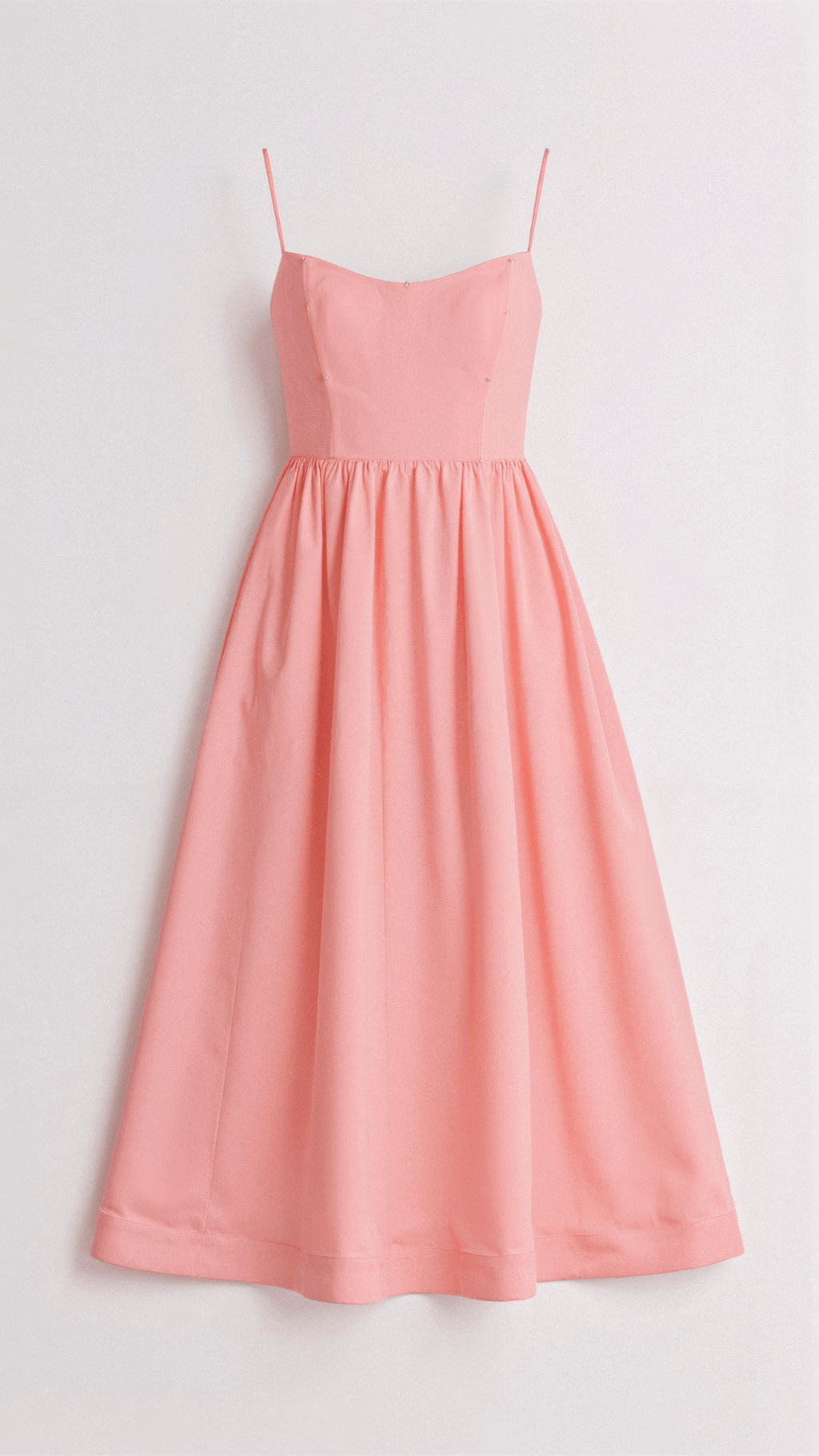Women’s A-Line Midi Dress – Ascot Style – Spaghetti Straps – Flowing Design – Elegant Fit