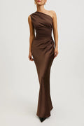 Women’s One-Shoulder Maxi Dress – Sculpted Evening Silhouette with Modern Draped Design