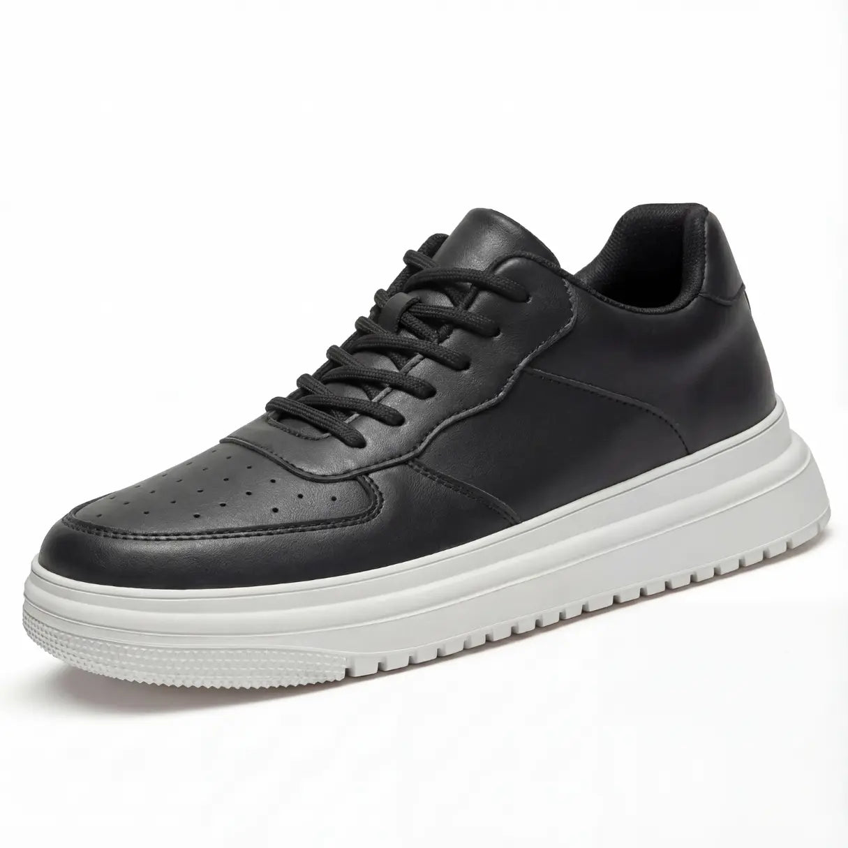 Men’s Minimalist Lace Up Platform Sneakers with Chunky Contrast Sole