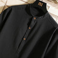 Men's Henley Top and Elasticated Drawstring Shorts Set