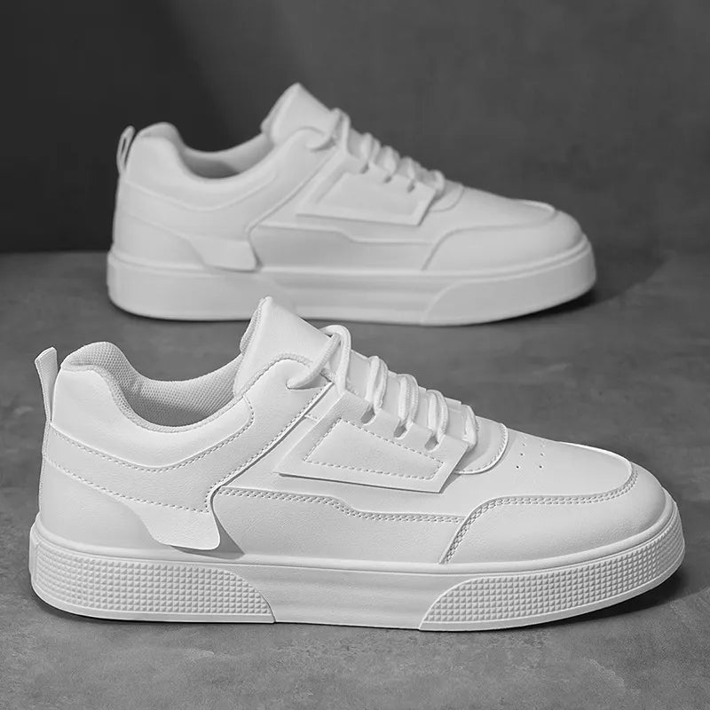 Men’s Low-Top Lace-Up Trainers with Panelled Upper and Textured Sole