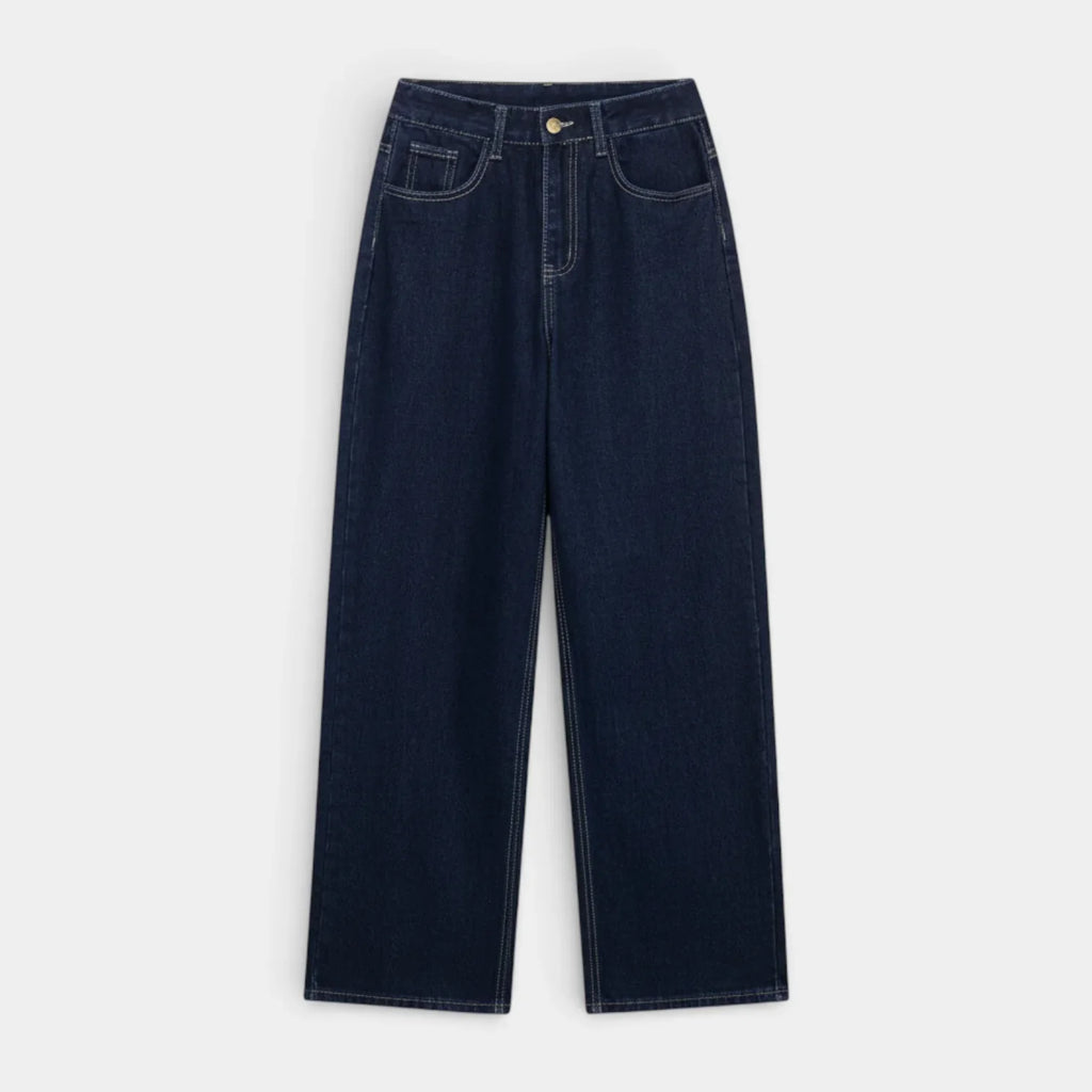 Women’s Denim Two Piece Set with Button Front Jacket and Straight Leg Jeans