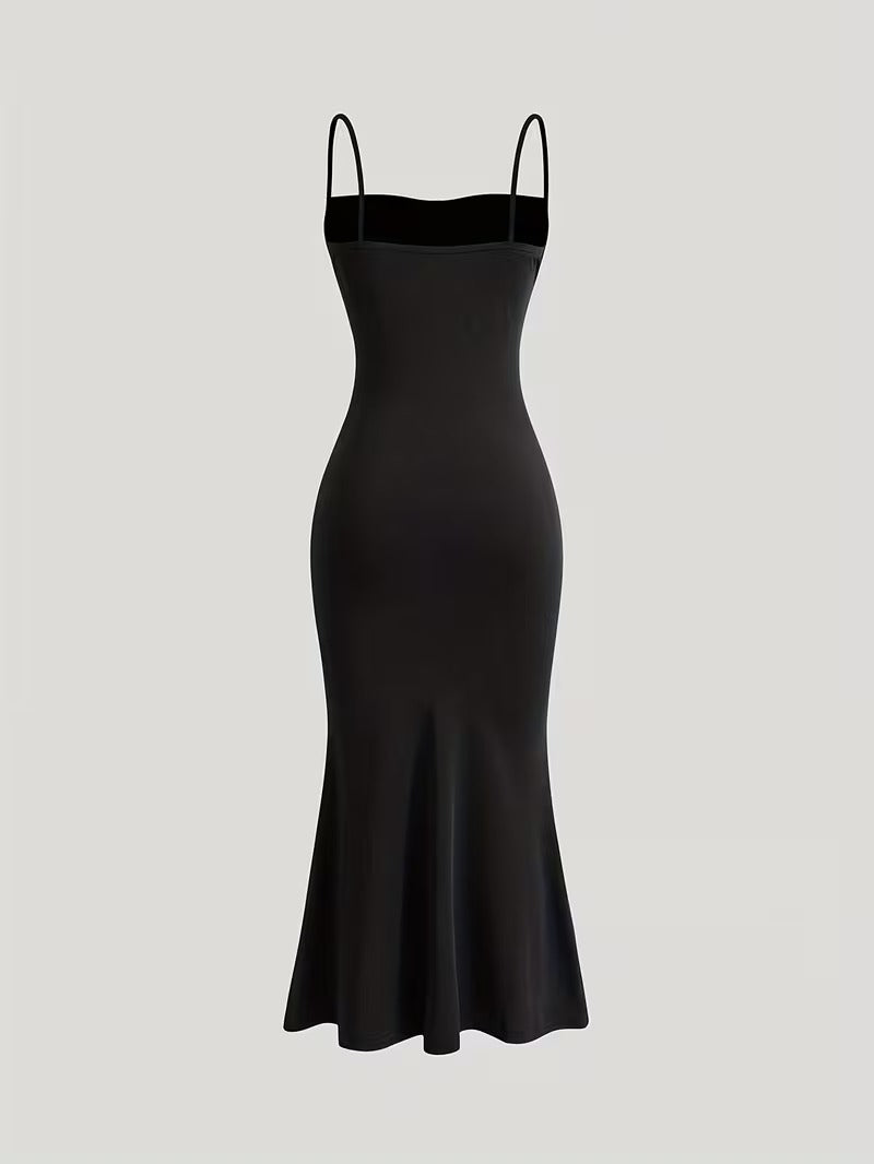 Women’s Sleeveless Maxi Dress with Cowl Neck and Ruched Bodice